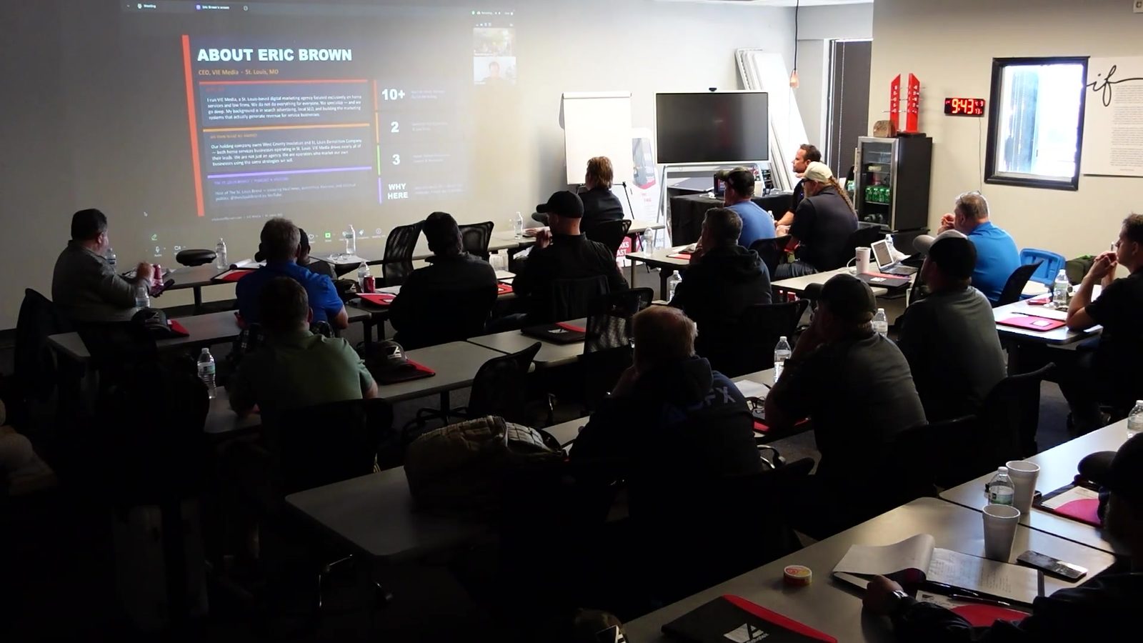 Eric Brown presenting on digital marketing