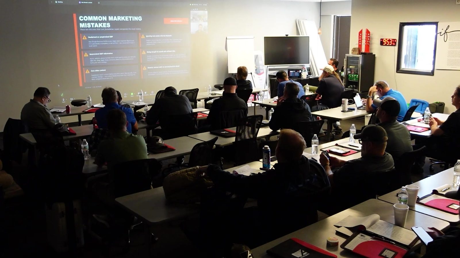 Eric Brown presenting digital marketing strategy